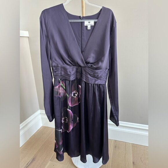 Altuzarra x Target Collab Satin Floral Long sleeve Wrap Dress Size 8 - Picture 1 of 6